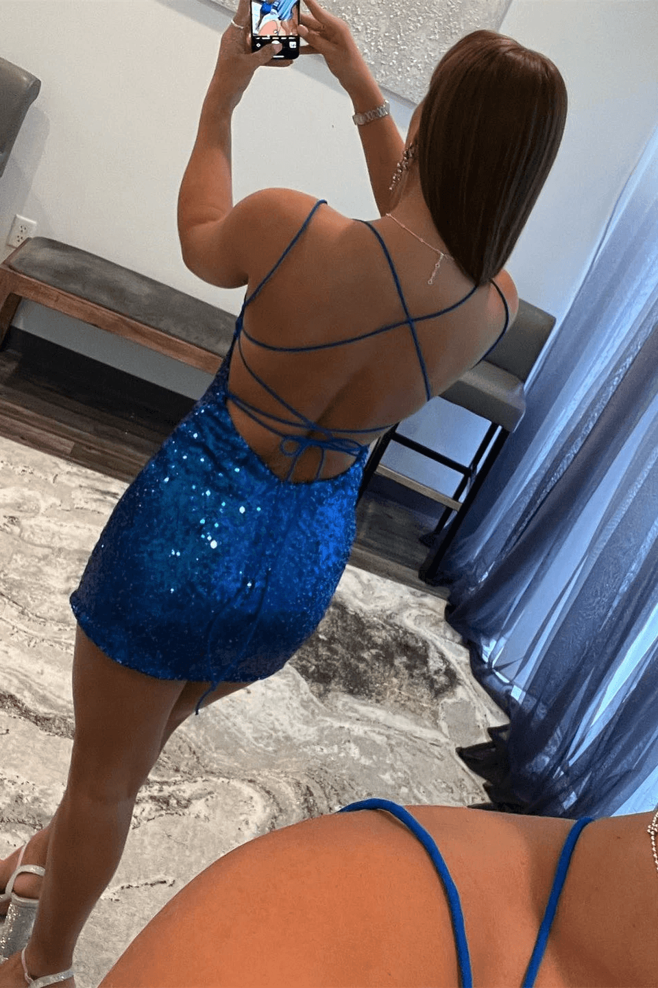 Sequin Bodycon Homecoming Dress Short Prom Dress