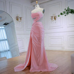 Elegant Pink Glitter Prom Dress with Slit