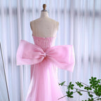 Luxury Dubai Pink Bow Evening Dress