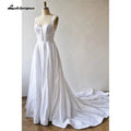 NumberSea Sexy A-Line Wedding Dress Spaghetti Straps Scoop Neck Bride Backless Beach Bridal Gowns Robe De Mariee