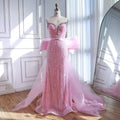 Luxury Dubai Pink Bow Evening Dress