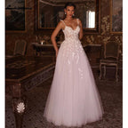 NumberSea NumberSea Lace Boho A Line Beach Wedding Dress for Women 2024 Wedding Gown for Bride vestido casamento civil