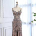 Luxury Nude Corset Beaded Mermaid Prom Dress LA72803A