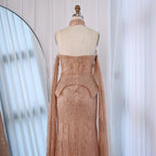 Luxury Gray Beaded Off-Shoulder Evening Dress with Cape Sleeves