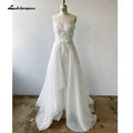 NumberSea Spaghetti Straps Bridal Gowns A Line trouwjurk Lace Appliques Bride Backless Beach Bridal Gowns Robe De Mariee