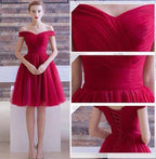 Tulle A Line Off The Shoulder Homecoming Dresses Short Prom Dresses