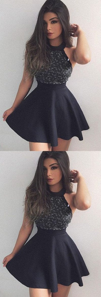 A line Mini Short Prom Dress with Beading, Fashion Graduation Dresses