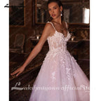 NumberSea NumberSea Lace Boho A Line Beach Wedding Dress for Women 2024 Wedding Gown for Bride vestido casamento civil