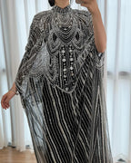 Luxury Champagne Kaftan Evening Gown Wedding Formal Dress