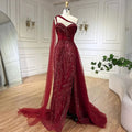 Luxury Green One Shoulder Mermaid Evening Dress with Cape