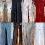 Feathers Mermaid Silver Gray Evening Dress Formal Party Gown LA70623A