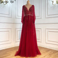 Serene Hill Grey Luxury A-Line Sexy Evening Dresses Gowns Diamond Beaded Elegant 2024 For Women Party LA70788