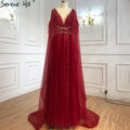 Serene Hill Luxury Dubai Grey Evening Formal Dresses with Feather Cape Shawl Gold Arabic Women Wedding Party Gowns Long LA70640