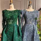 Serene Hill Muslim Luxury Green Mermaid Evening Dress with Overskirt  Arabic  For Women Wedding Party 2024 LA71610A
