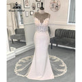Sexy Boho Lace Applique Mermaid Backless Wedding Dress for Bride Spaghetti Straps Wedding Gown for Women robe mariée sirene