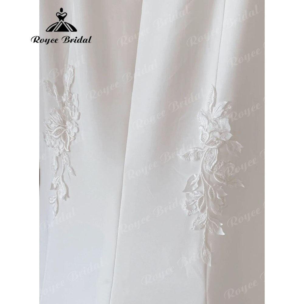 Sexy Mermaid Lace Backless Soft Satin Women Wedding Dress Spaghetti Straps   Wedding Gowns for Bride robe soirée mariage