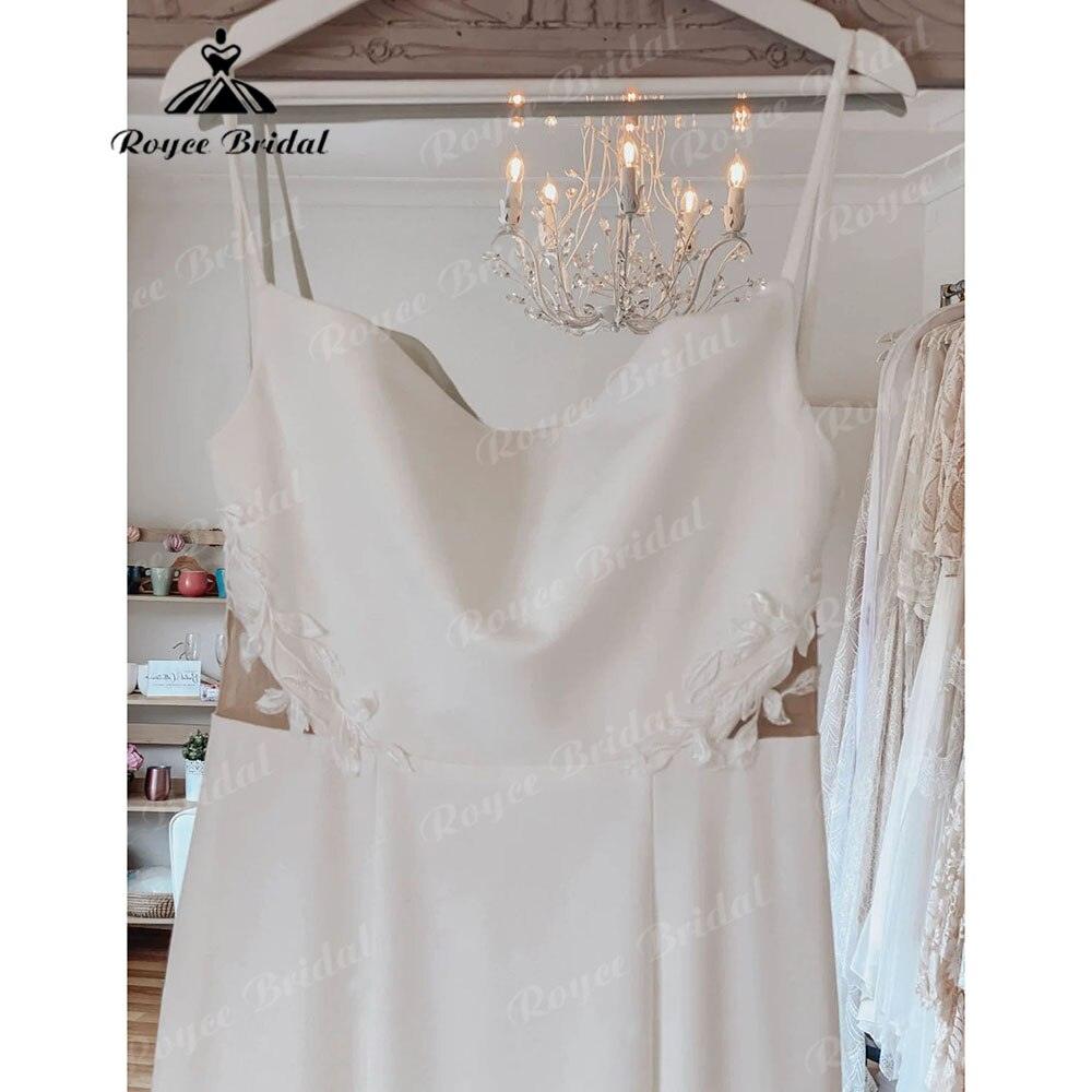 Sexy Mermaid Lace Backless Soft Satin Women Wedding Dress Spaghetti Straps   Wedding Gowns for Bride robe soirée mariage