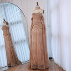Luxury Gray Beaded Off-Shoulder Evening Dress with Cape Sleeves