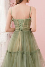 Simple Tulle  Round Neck Homecoming Graduation Dresses