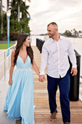 NumberSea Simple Sky Blue Rustic Thigh Split Beach Wedding Dresses with Sweep Train, MW527