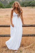 NumberSea Simple White Lace A-line Plus Size Beach Wedding Dresses, Bridal Dresses, MW553