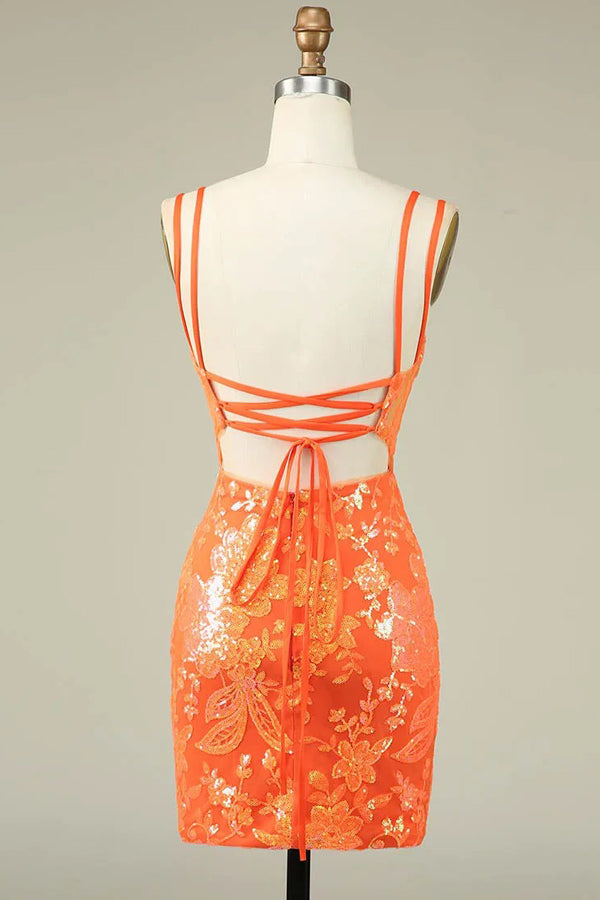 Spaghetti Straps Tight Homecoming Dress Short Prom Dress