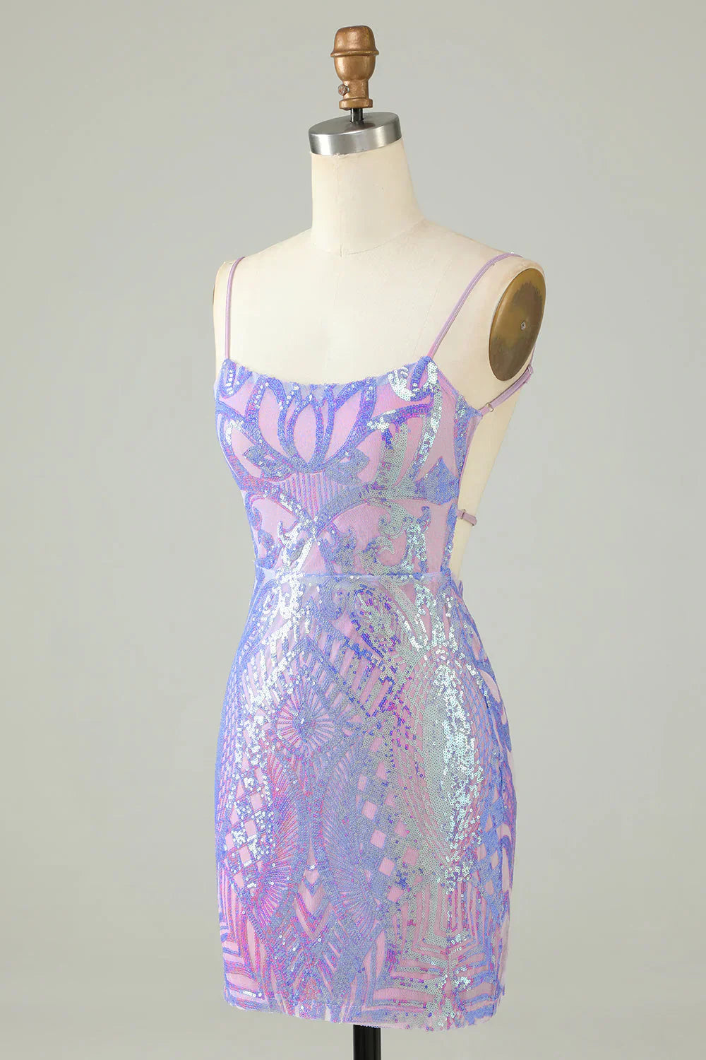 Spaghetti Straps Homecoming Dress with Criss Cross