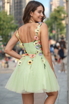Sweatheart Tulle Champagne Homecoming Dress Short Prom Dress