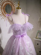 Sweet A-line Short Prom Dress Homecoming Dress with Ribbon
