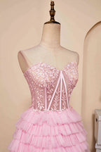 Sweetheart Neck Layered Strapless Homecoming Dress