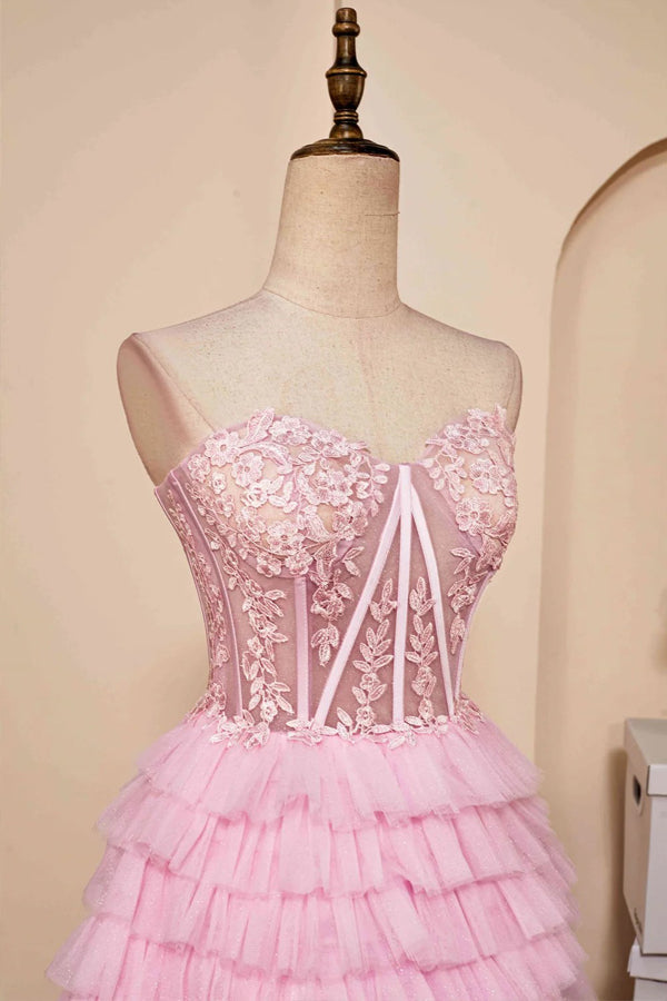 Sweetheart Neck Layered Strapless Homecoming Dress
