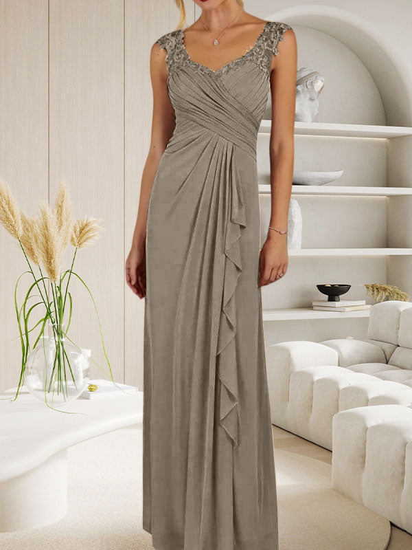 Champagne A-Line Sweetheart Neckline Pleated Mesh Dress