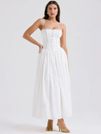 Waist Wrap Elegant A-line Vacation Dress