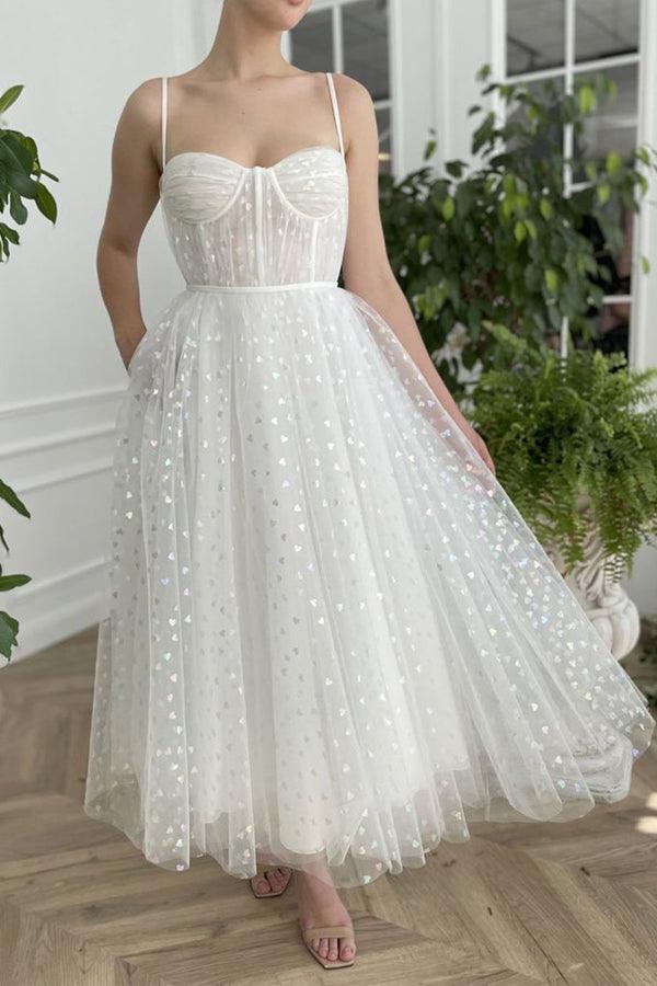 Sweetheart Straps Short Prom Dress Tea Length Homecoming Dress