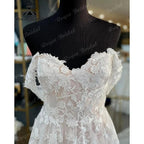 Vinatge Off Shoulder Lace Floral Blush Pink Backless Wedding Dress for Bride Wedding Gown Custom Made Women hochzeitskleid