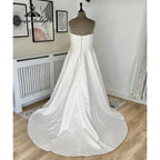 NumberSea Vintage Lace Bodice Soft Satin Off the Shoulder Wedding Dress for Women 2024 Bridal Gown Custom Made robe de mariee NumberSea