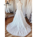 Vintage Women A Line Beach Lace Wedding Dress Open Back 2025 2025 Off White Wedding Gowns for Bride Brautkleider NumberSea