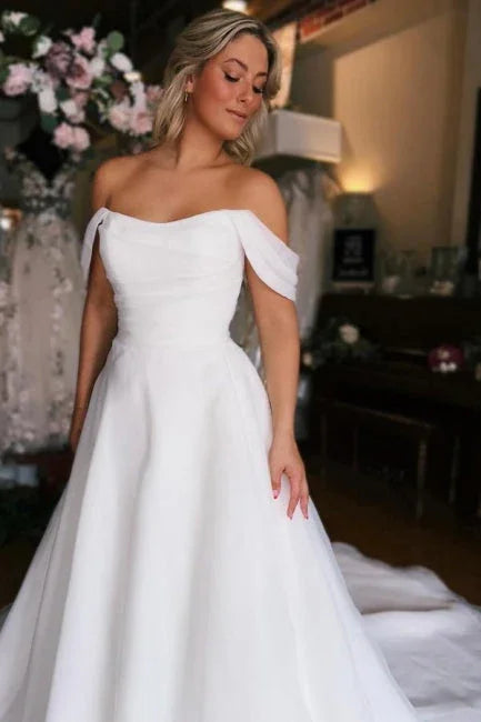 Off the shoulder High split Wedding Dress
