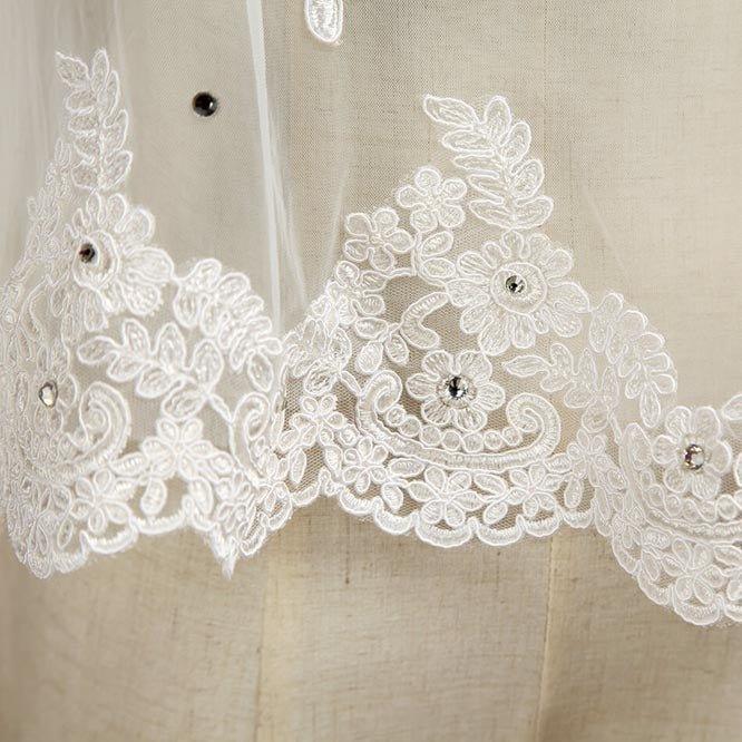 Women's Wrap Shrugs Shawls Tulle Wedding Party / Evening Appliques Flower Lace with Beading