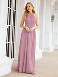 Numbersea Halter Sleeveless Bridesmaid Dresses Long for Party Wedding Evening 28054
