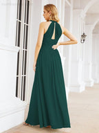 Numbersea Halter Sleeveless Bridesmaid Dresses Long for Party Wedding Evening 28054