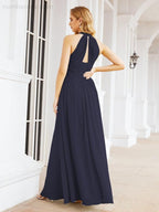 Numbersea Halter Sleeveless Bridesmaid Dresses Long for Party Wedding Evening 28054