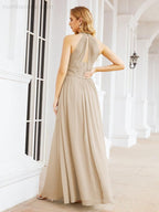 Numbersea Halter Sleeveless Bridesmaid Dresses Long for Party Wedding Evening 28054