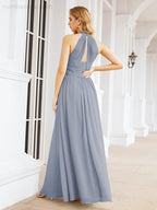 Numbersea Halter Sleeveless Bridesmaid Dresses Long for Party Wedding Evening 28054