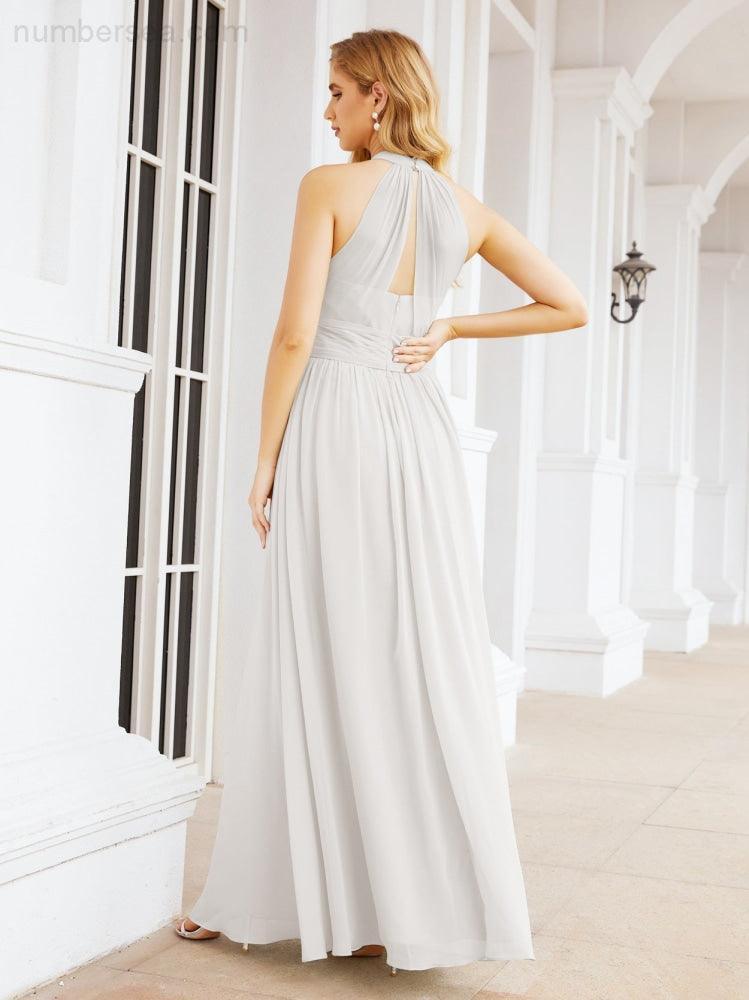 Numbersea Halter Sleeveless Bridesmaid Dresses Long for Party Wedding Evening 28054