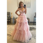 A-Line Off-Shoulder Tulle Appliques Sleeveless Prom Evening Formal Dress