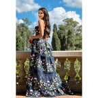 A-Line One Shoulder Tulle Appliques Sleeveless Prom Evening Formal Dress