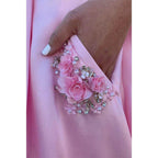 A-line Pink Satin Spaghetti Straps Scoop Long Prom Dress with Pockets