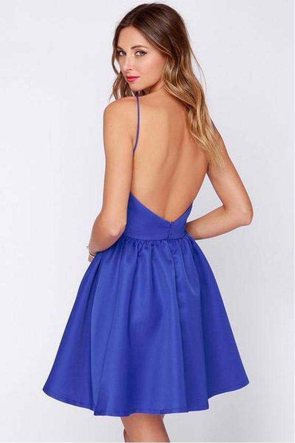 A Line Backless Short Prom Dresses Homecoming Dresses