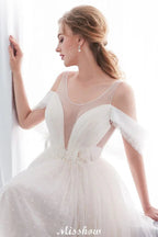 A-line Sleeveless Floor Length Lace Wedding Dress